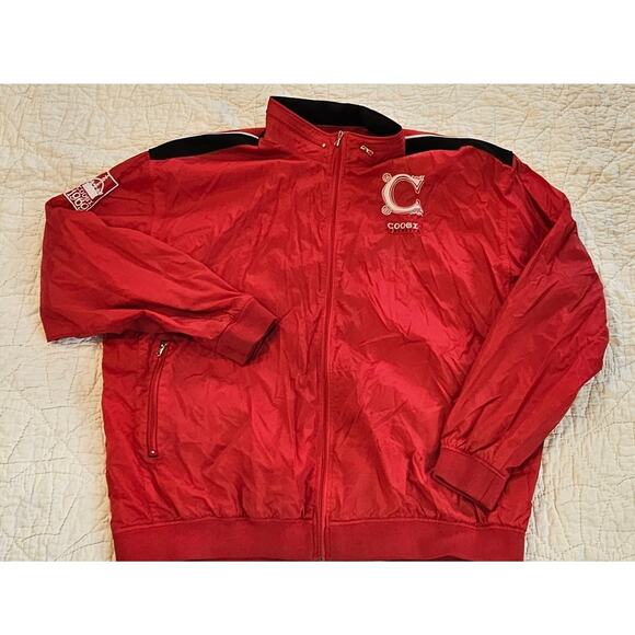 Coogi Men's Embroidered Full Zip‎ Active Windbreaker Hooded Jacket Size 6XL Red - Picture 1 of 10